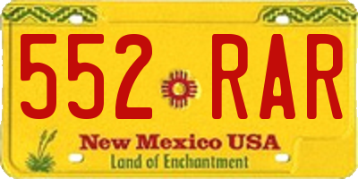 NM license plate 552RAR