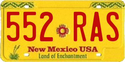 NM license plate 552RAS