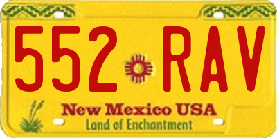 NM license plate 552RAV