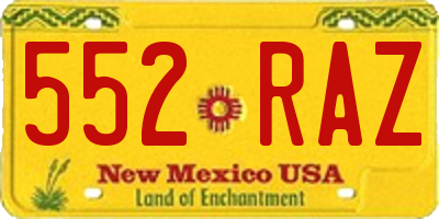 NM license plate 552RAZ