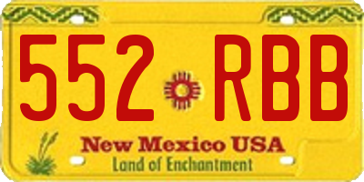 NM license plate 552RBB