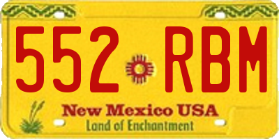 NM license plate 552RBM