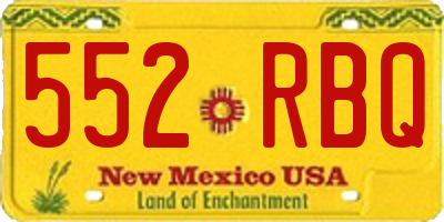 NM license plate 552RBQ