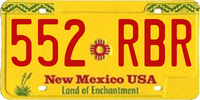 NM license plate 552RBR