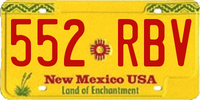 NM license plate 552RBV