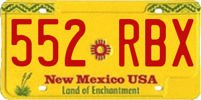 NM license plate 552RBX