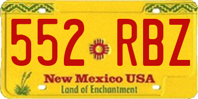 NM license plate 552RBZ