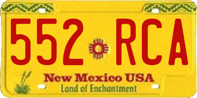 NM license plate 552RCA