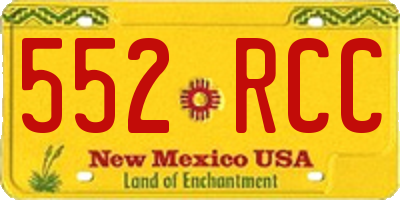 NM license plate 552RCC