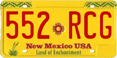 NM license plate 552RCG