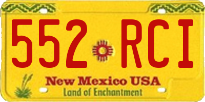 NM license plate 552RCI