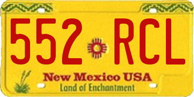 NM license plate 552RCL