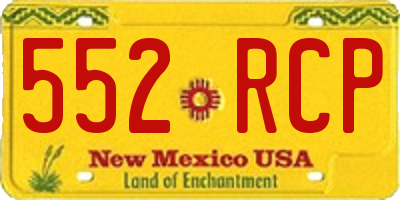 NM license plate 552RCP