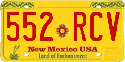 NM license plate 552RCV