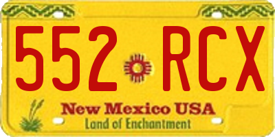 NM license plate 552RCX