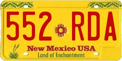 NM license plate 552RDA