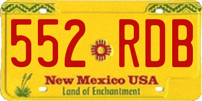 NM license plate 552RDB