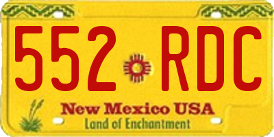 NM license plate 552RDC