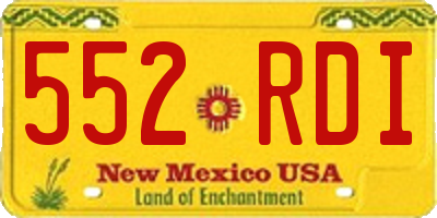 NM license plate 552RDI