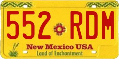 NM license plate 552RDM