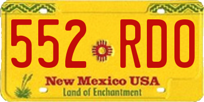 NM license plate 552RDO
