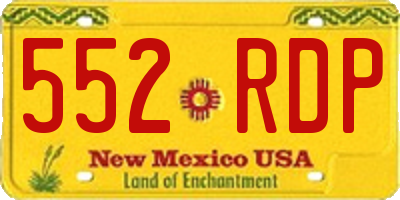 NM license plate 552RDP
