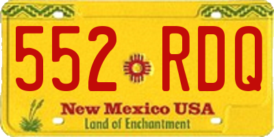 NM license plate 552RDQ