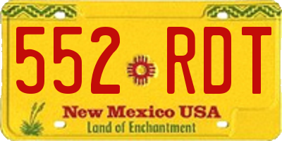 NM license plate 552RDT