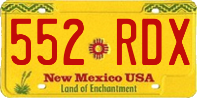 NM license plate 552RDX