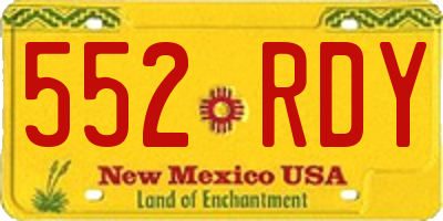 NM license plate 552RDY