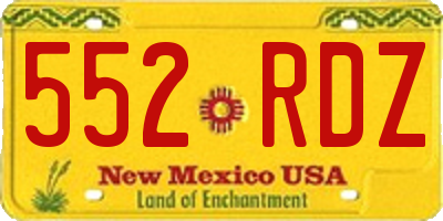 NM license plate 552RDZ