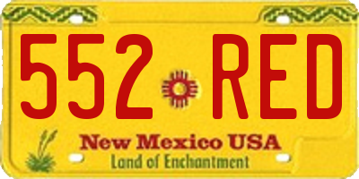 NM license plate 552RED
