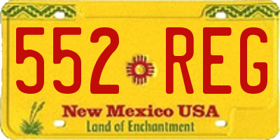 NM license plate 552REG
