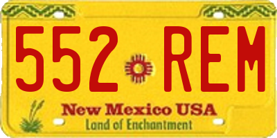 NM license plate 552REM