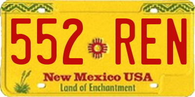 NM license plate 552REN