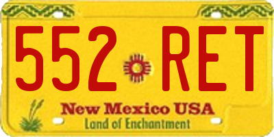 NM license plate 552RET