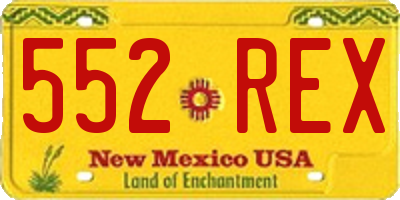 NM license plate 552REX