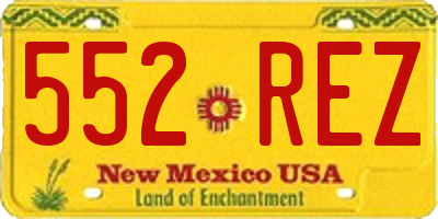 NM license plate 552REZ