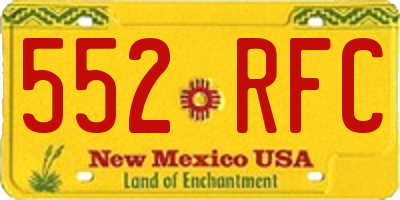 NM license plate 552RFC