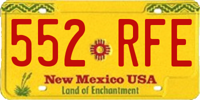 NM license plate 552RFE
