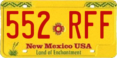 NM license plate 552RFF