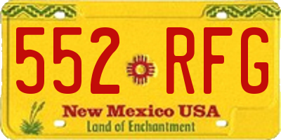 NM license plate 552RFG