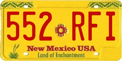 NM license plate 552RFI