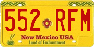 NM license plate 552RFM