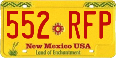 NM license plate 552RFP