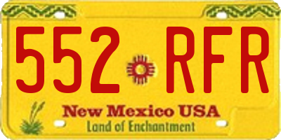NM license plate 552RFR