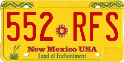 NM license plate 552RFS