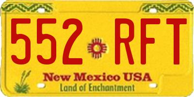 NM license plate 552RFT