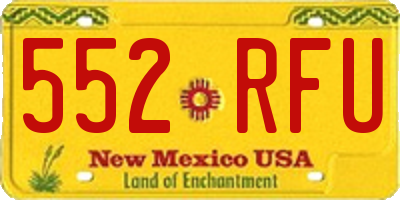 NM license plate 552RFU