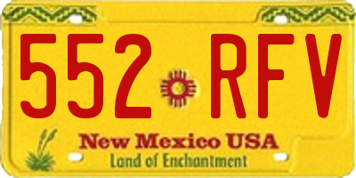 NM license plate 552RFV
